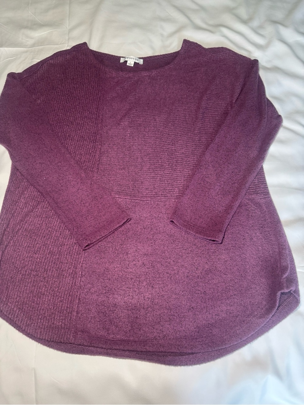 Relaxed Scoop Neck Sweater in Deep Plum - Brand Unspecified